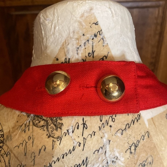 VTG 80s Geary Roark Kamisato Red Linen blend Backless Halter Maxi Dress sz 12 - Picture 6 of 13